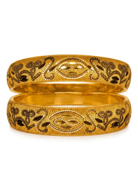 Premium Roll Engraved Bangles for Women | Gold Plated Designer Bangles