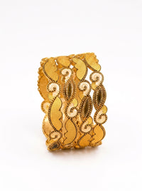 Luxury Stainless Steel Statement Cuff Bangles for Women | Gold Plated Designer