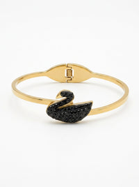 Luxury Swan Crystal Bracelet for Women | Gold Plated Stainless Steel Designer Bracelet