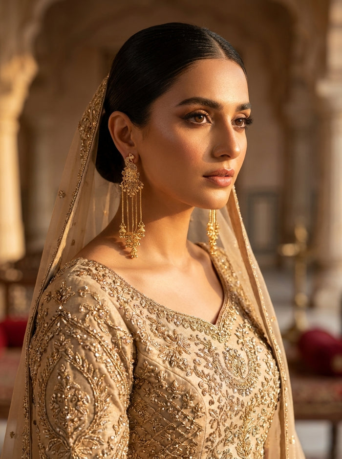 Luxury Long Peacock Tassel Earrings | Gold Plated Bridal Statement Earrings for Wedding, Mehndi & Party Wear