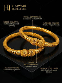 Luxury Stainless Steel Beaded Bangles for Women | Gold Plated Designer Bangles