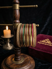 Luxury Multicolor Stainless Steel Bangles Set for Women | Gold Plated Designer Bangles