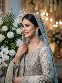 Luxury Silver Peacock Tassel Earrings | Cubic Zirconia Bridal Statement Earrings for Wedding, Party & Formal Wear