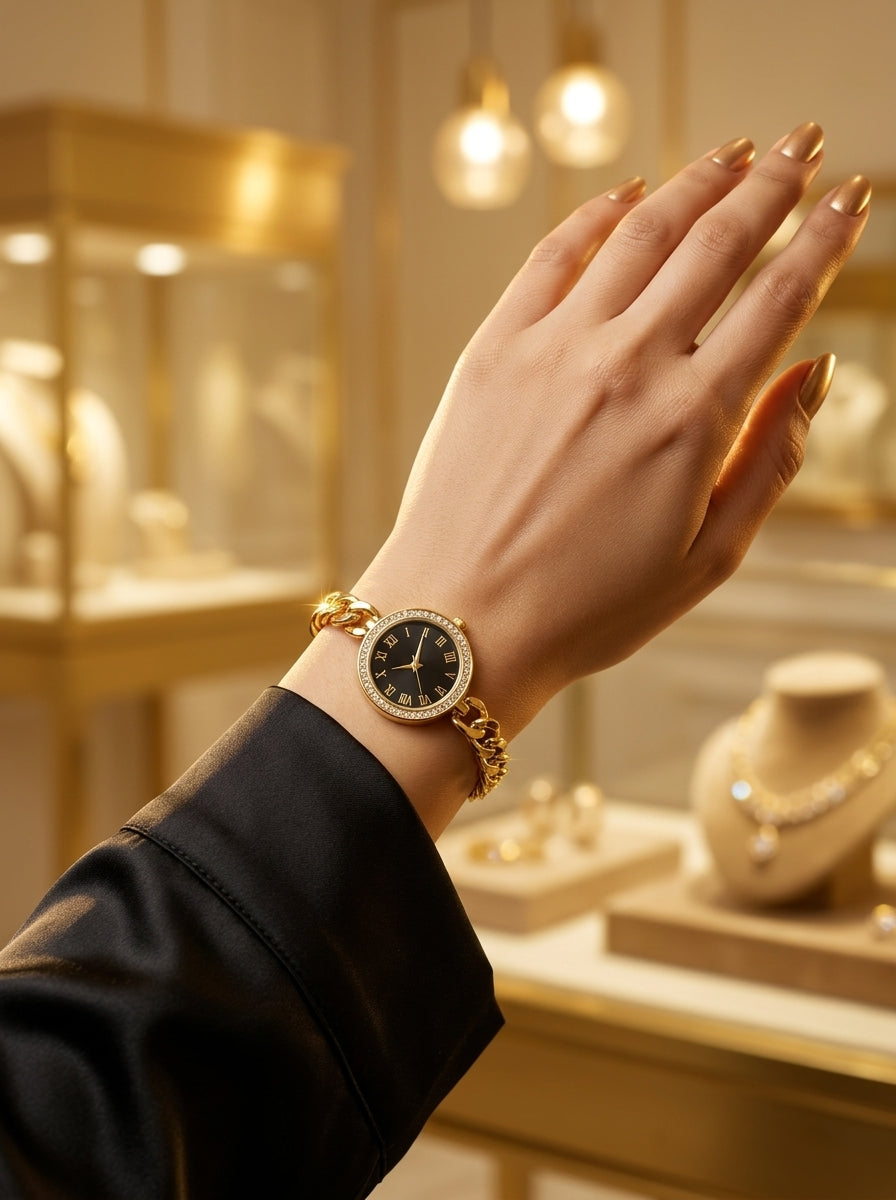 Luxury Watch Bracelet for Women | Gold Plated Stainless Steel Designer Bracelet