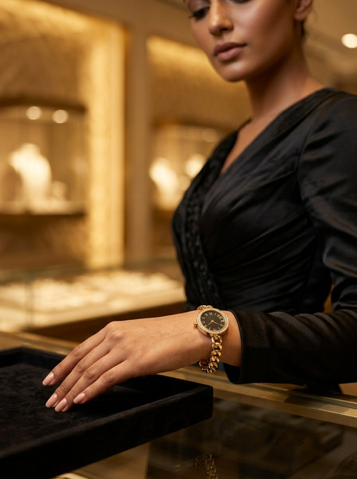 Luxury Watch Bracelet for Women | Gold Plated Stainless Steel Designer Bracelet