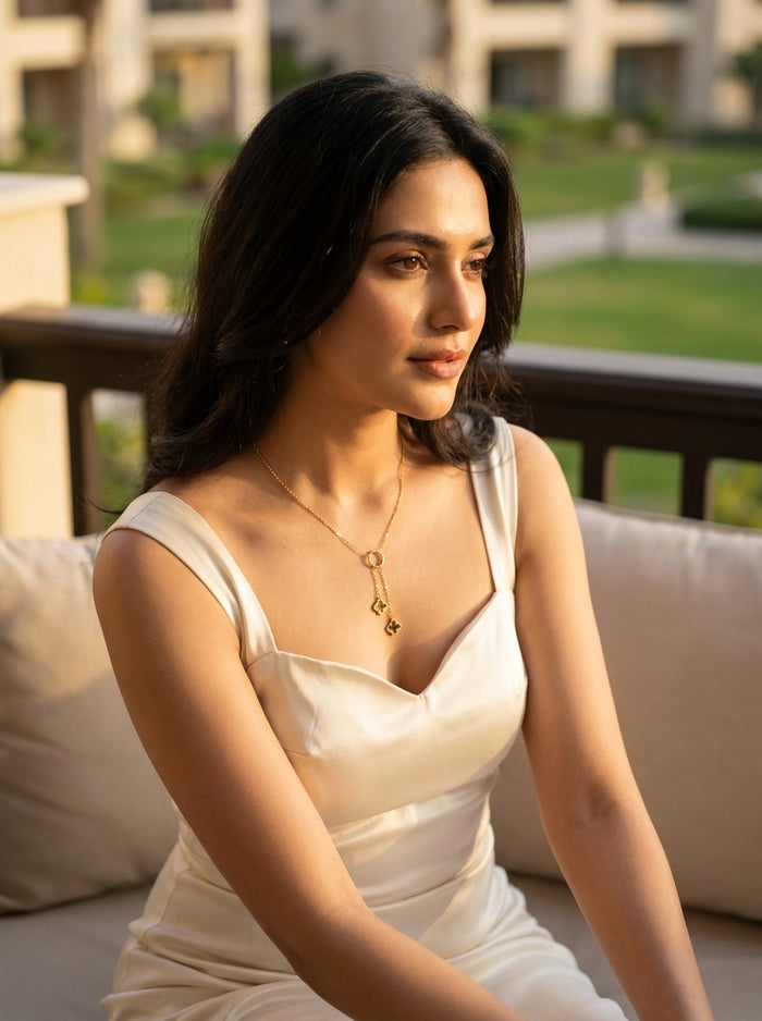 Elegant Gold Pendant Necklace | Minimalist Adjustable Chain Necklace for Women | Everyday & Party Wear
