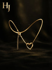 Minimalist Gold Heart Necklace | Adjustable Heart Pendant Necklace for Women | Everyday Elegant Jewelry