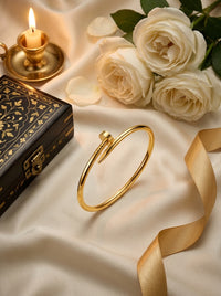 Luxury Gold Nail Bracelet for Women | Premium Stainless Steel Designer Bracelet