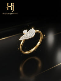 Luxury White Enamel Crystal Ring | Gold Plated Adjustable Minimalist Ring for Women | Elegant Everyday Jewelry