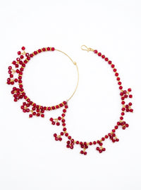 Luxury Ruby Red Bridal Nose Ring (Nath) for Women | Gold Plated Crystal Wedding Nath