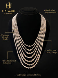 Luxury Multi-Layer Crystal Beaded Necklace for Women | Elegant Bridal & Formal Necklace