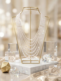 Luxury Multi-Layer Crystal Beaded Necklace for Women | Elegant Bridal & Formal Necklace