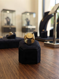 Vintage Coin Mesh Ring | Gold Plated Adjustable Statement Ring for Women | Elegant Retro Jewelry