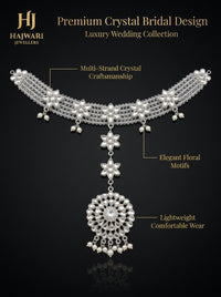 Luxury Silver Bridal Matha Patti for Women | Crystal Floral Wedding Headpiece