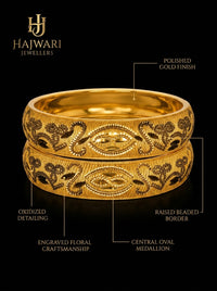 Premium Roll Engraved Bangles for Women | Gold Plated Designer Bangles